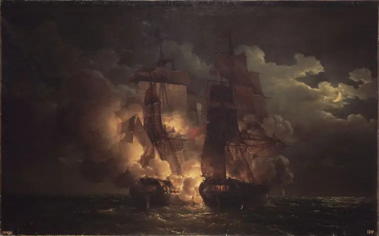 การต่อสู้ทางเรือในแนวของเกาะโลซ์ วันที่ 7 กุมภาพันธ์ ค.ศ. 1813 - หลุยส์-ฟิลิปป์ เคร็ปปิน