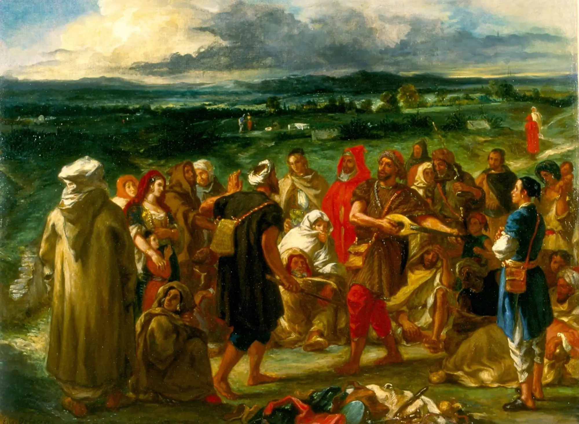 Reproduction du tableau « Comédiens ou bouffons arabes - Eugène Delacroix » par Alpha Reproduction en peinture à l’huile