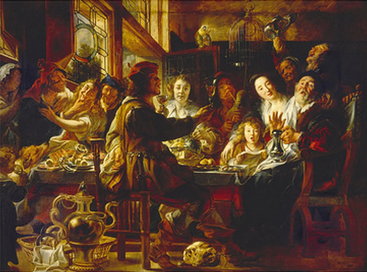 Comme chantent les vieux, les jeunes gazouillent - Jacob Jordaens image 1 reproduction artisanale de tableau