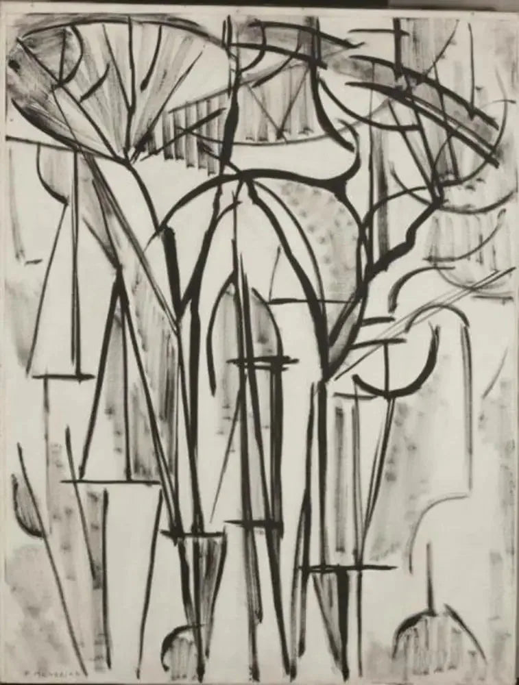 การจัดองค์ประกอบต้นไม้ 1 (ยังไม่เสร็จ) - Piet Mondrian