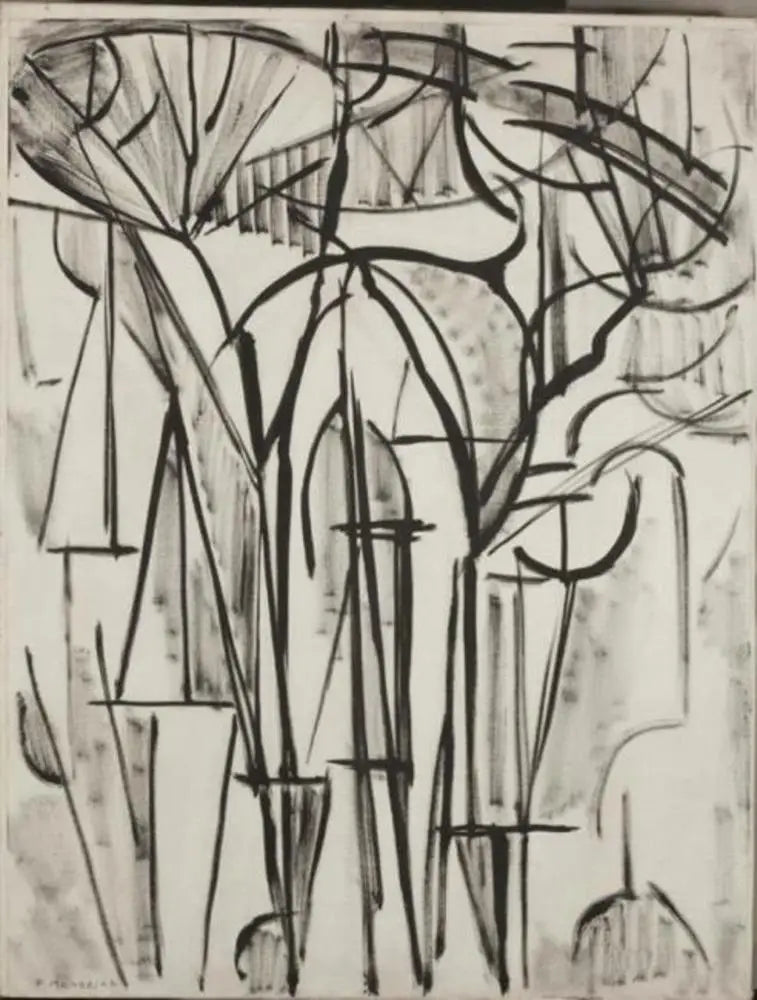 การจัดองค์ประกอบต้นไม้ 1 (ยังไม่เสร็จ) - Piet Mondrian