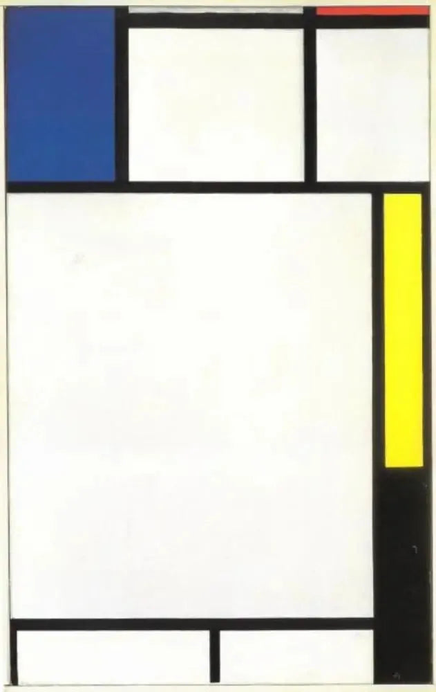 การจัดองค์ประกอบด้วยสีน้ำเงิน, แดง, เหลือง และดำ - Piet Mondrian