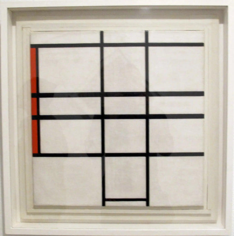 การจัดองค์ประกอบด้วยสีขาวและสีแดง - Piet Mondrian