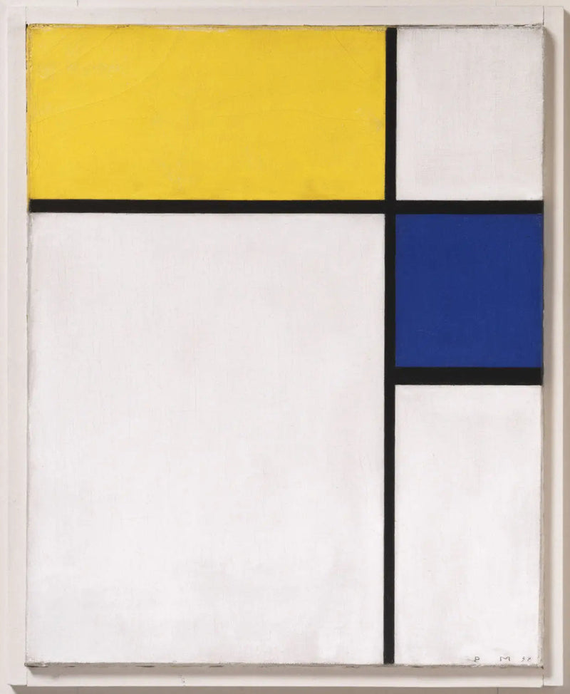 การจัดองค์ประกอบด้วยสีน้ำเงินและสีเหลือง - Piet Mondrian