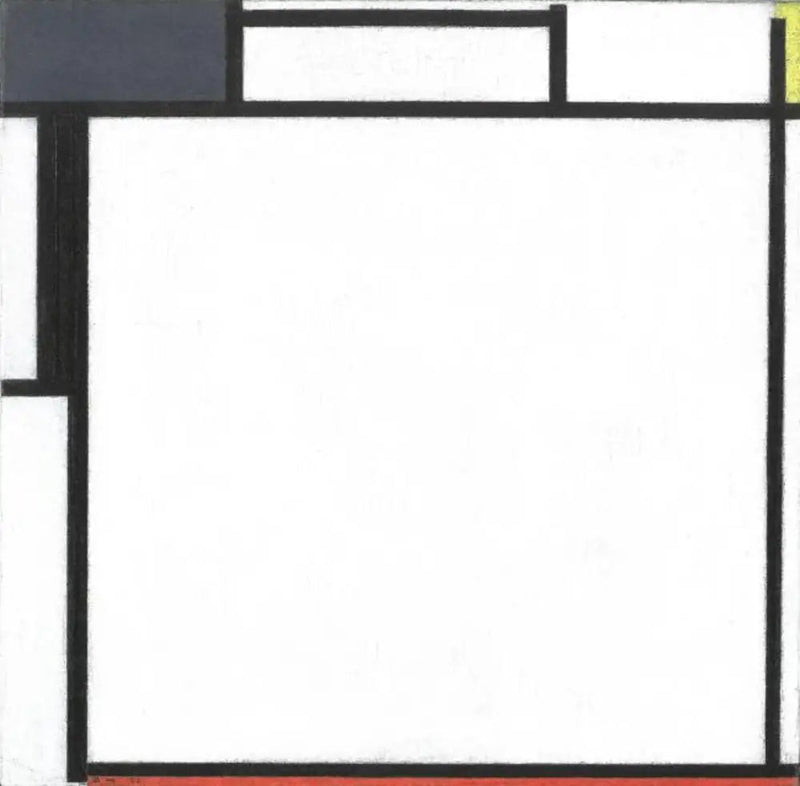 การจัดองค์ประกอบด้วยสีน้ำเงิน สีเหลือง สีดำ และสีแดง - Piet Mondrian