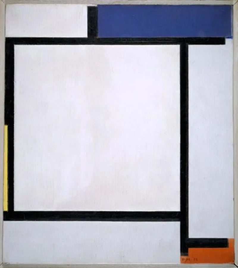 การจัดองค์ประกอบด้วยสีน้ำเงิน สีดำ สีเหลือง และสีแดง - Piet Mondrian