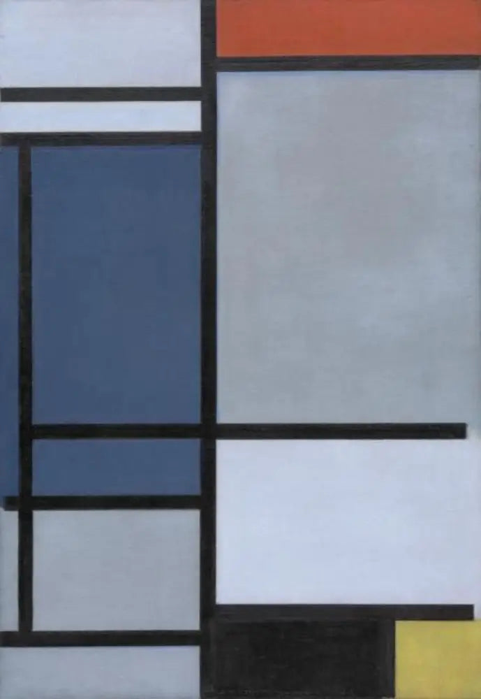 การจัดองค์ประกอบด้วยสีแดง สีน้ำเงิน สีดำ สีเหลือง และสีเทา - Piet Mondrian