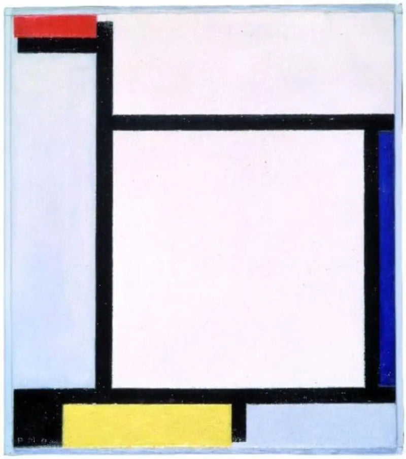 การจัดองค์ประกอบด้วยสีแดง สีน้ำเงิน สีดำ สีเหลือง และสีเทา - Piet Mondrian
