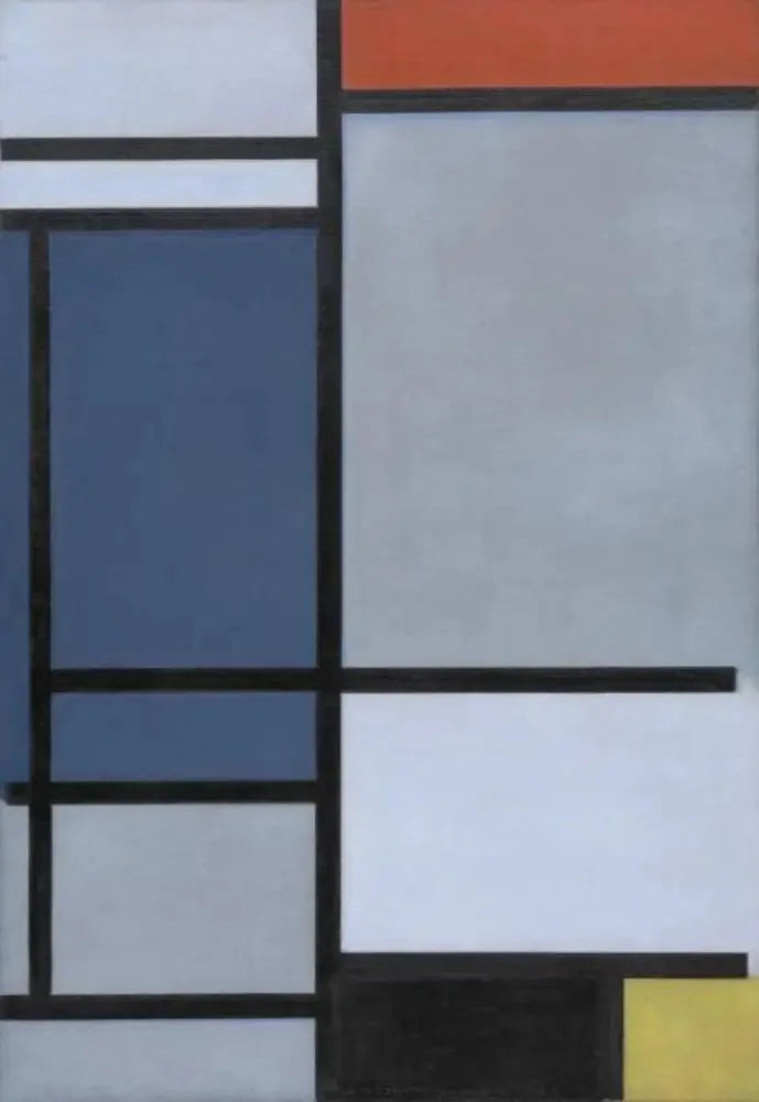 การจัดองค์ประกอบด้วยสีแดง สีน้ำเงิน สีดำ สีเหลือง และสีเทา - Piet Mondrian