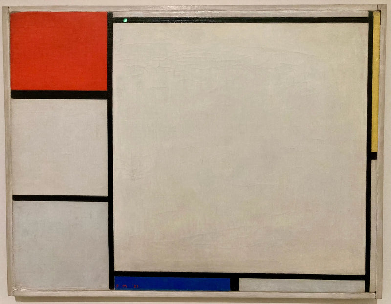 การจัดองค์ประกอบด้วยสีแดง สีเหลือง และสีน้ำเงิน - Piet Mondrian