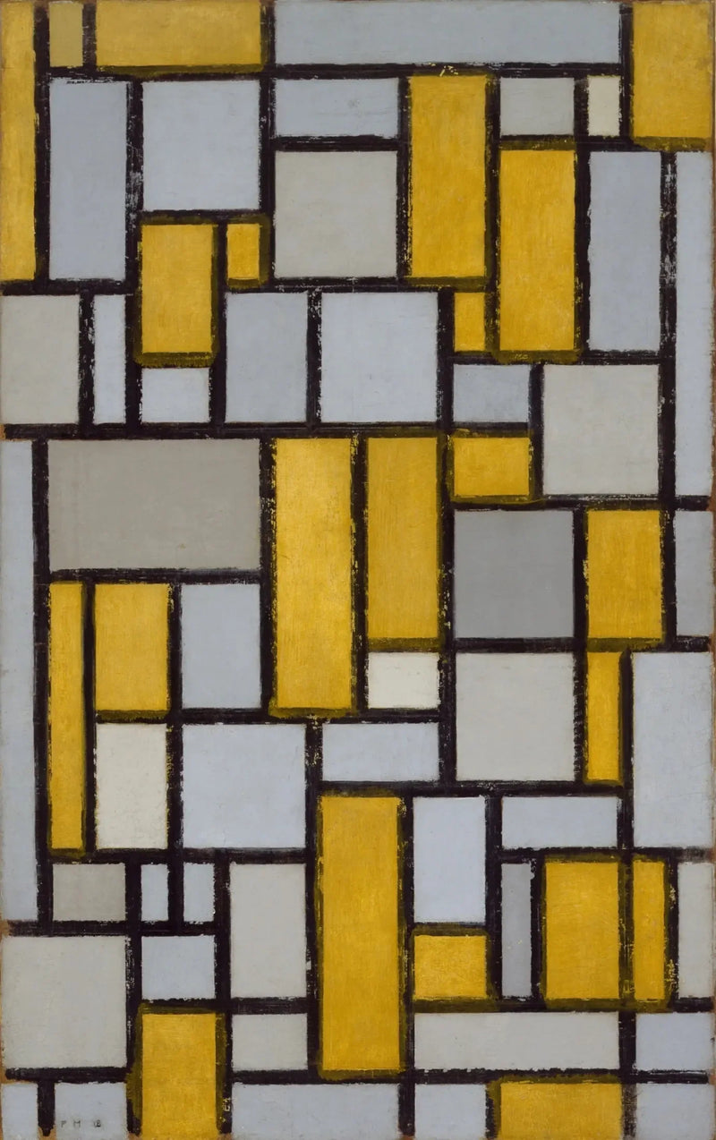 การจัดองค์ประกอบพร้อมตาราง 1 - Piet Mondrian