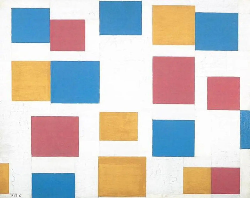 การจัดองค์ประกอบพร้อมแผนสี 4 - Piet Mondrian
