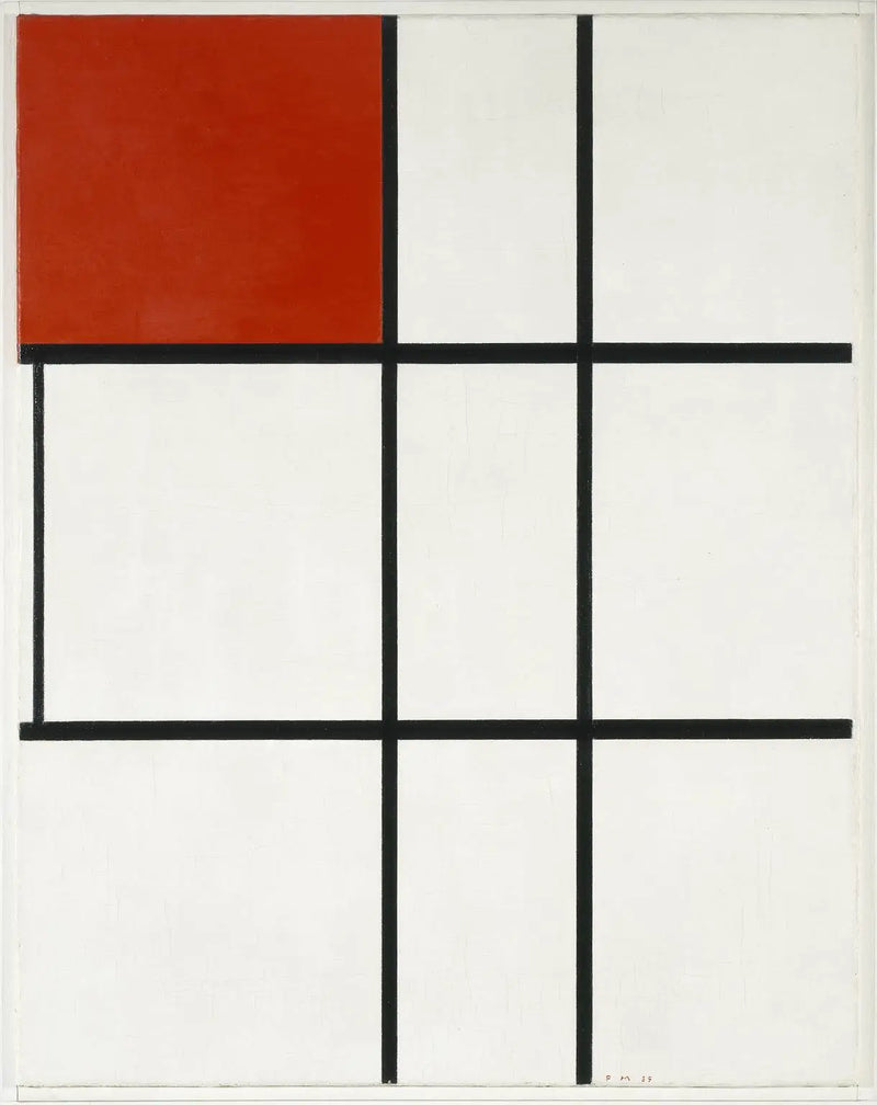 คอมโพสิต B (หมายเลข II) กับสีแดง - Piet Mondrian