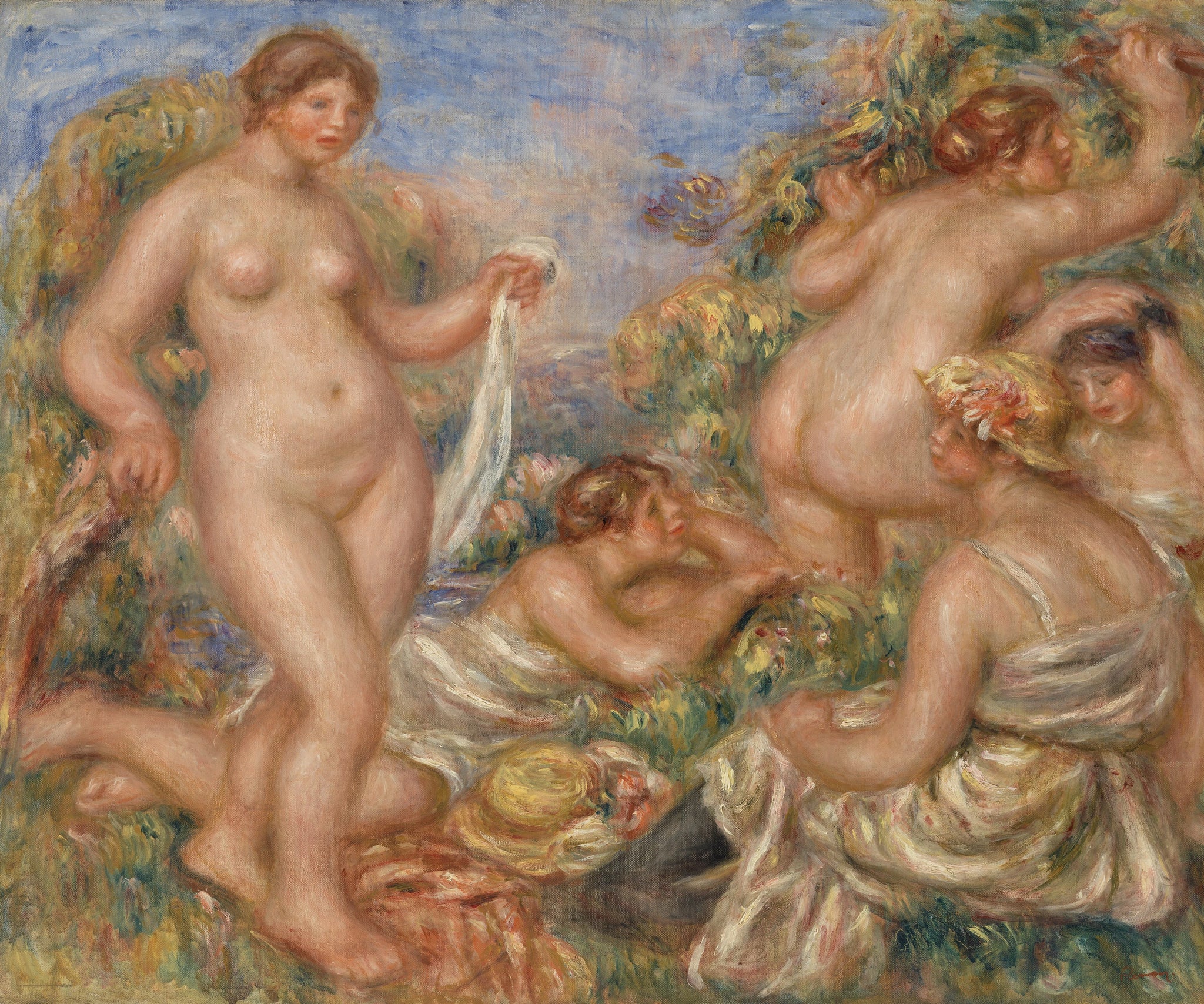 Composition, cinq baigneuses de Renoir, vers 1917-1918, Barnes Foundation BF902 – reproduction peinture à l’huile sur toile