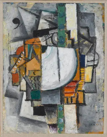 องค์ประกอบคิวบ์-อนาคตนิยมพร้อมเปียโน - Kazimir Malevich