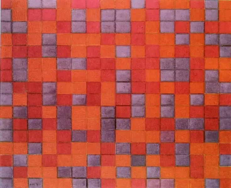 การจัดองค์ประกอบแบบตาราง, สีเข้ม - Piet Mondrian