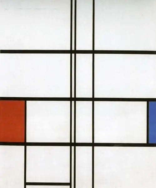 การจัดองค์ประกอบในสีขาว สีแดง และสีน้ำเงิน - Piet Mondrian