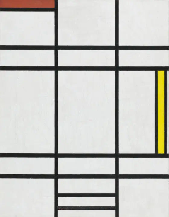 การจัดองค์ประกอบในสีขาว สีแดง และสีเหลือง - Piet Mondrian