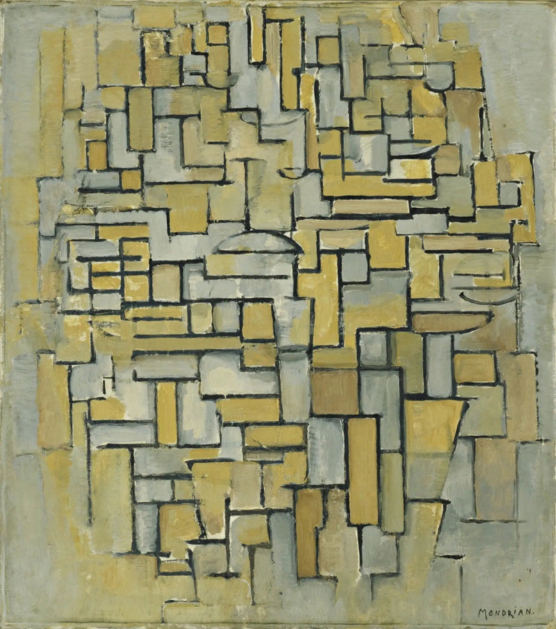การจัดองค์ประกอบในสีน้ำตาลและสีเทา - Piet Mondrian