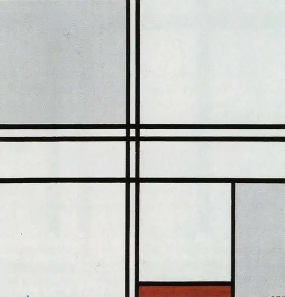 การจัดองค์ประกอบ (หมายเลข 1) เทา-แดง - Piet Mondrian