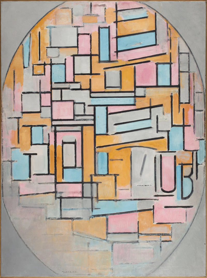 รูปไข่ประกอบด้วยแผงสี 2 - Piet Mondrian