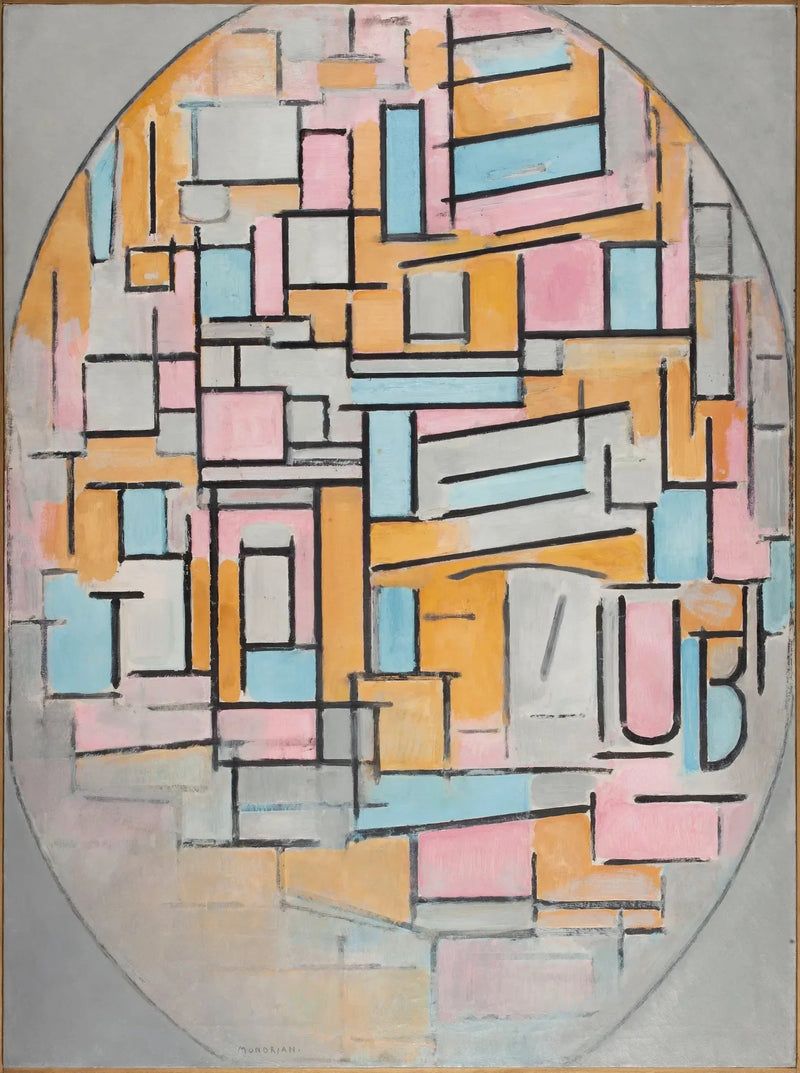 รูปไข่ประกอบด้วยแผงสี 2 - Piet Mondrian