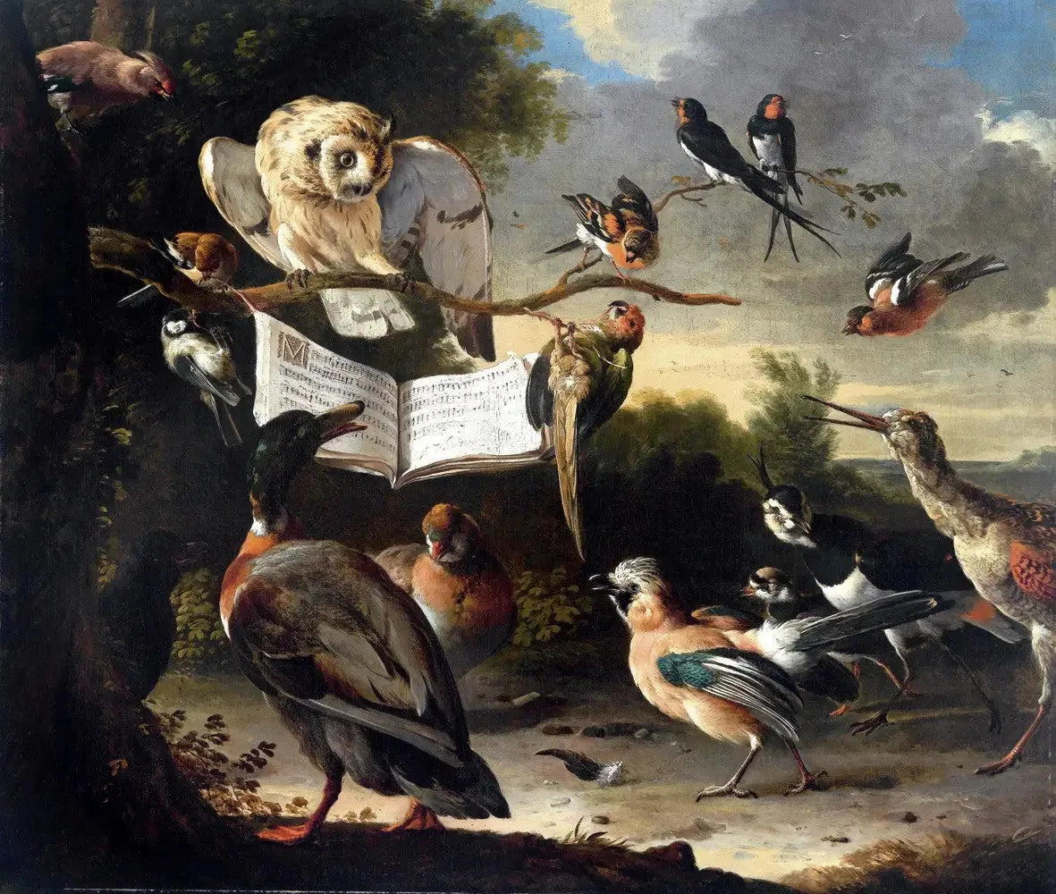 Concert d'oiseaux - Melchior de Hondecoeter image 1 tableau peint à l’huile sur toile