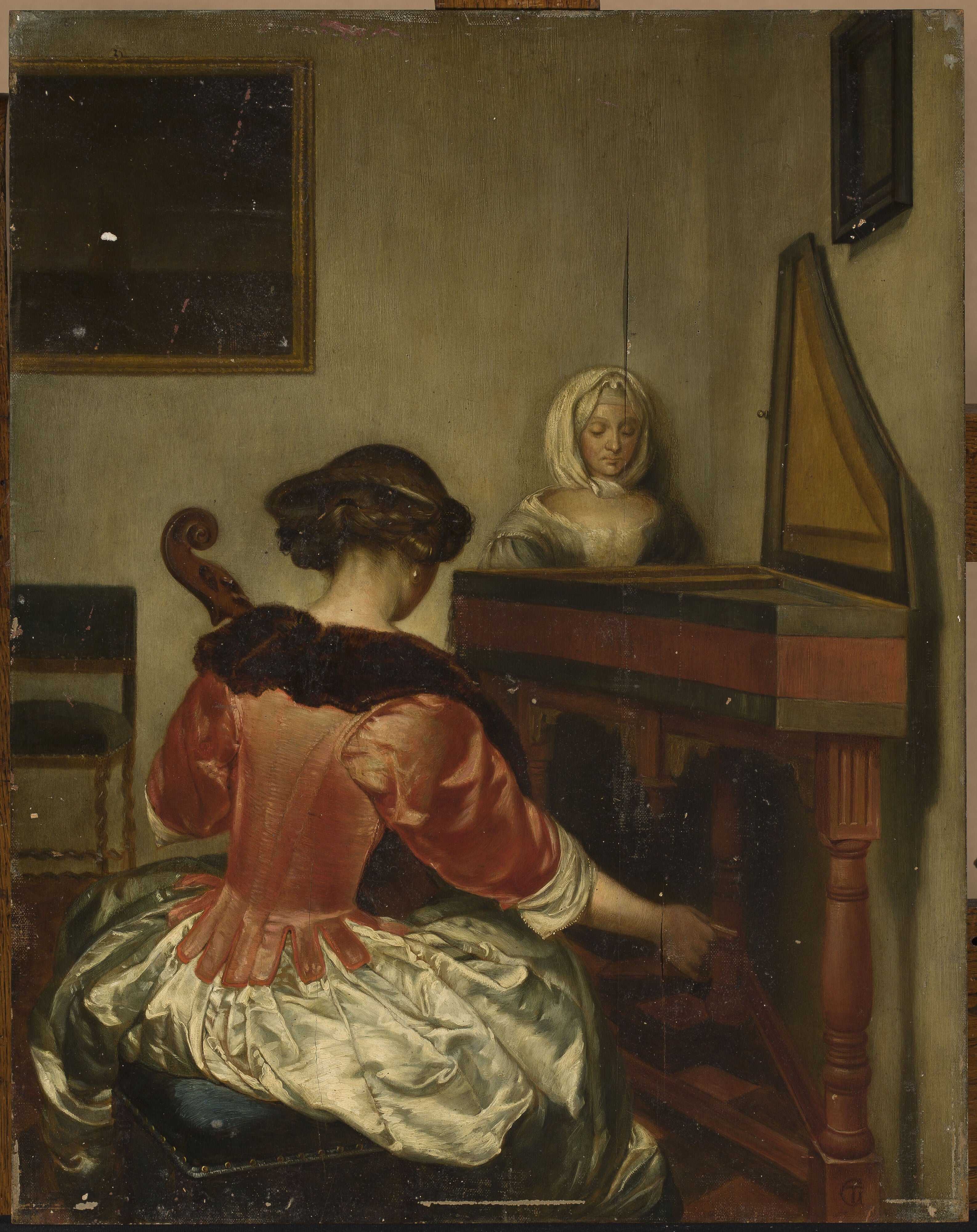 Concerto pour violoncelle et clavecin - Gerard ter Borch image 1 tableau peint à l’huile sur toile