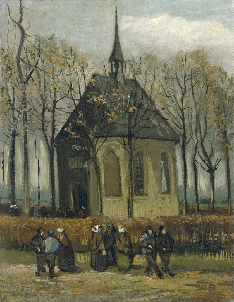 คณะสงฆ์ออกจากโบสถ์นิกายปฏิรูปที่นูเนน - Vincent van Gogh