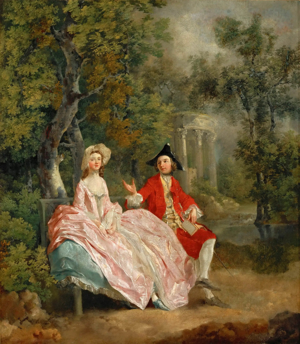 Conversation dans un parc - Thomas Gainsborough image 1 copie de tableau peinte à la main