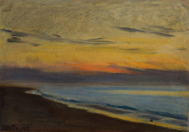 Coucher de soleil à Skagen - Michael Peter Ancher