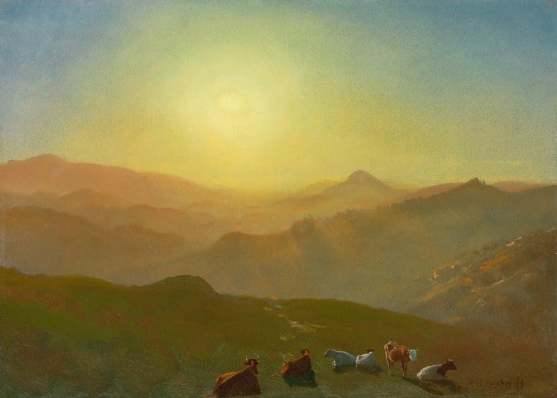 พระอาทิตย์ตกดิน, ถนน Clay Street Hill, ซานฟรานซิสโก - Albert Bierstadt