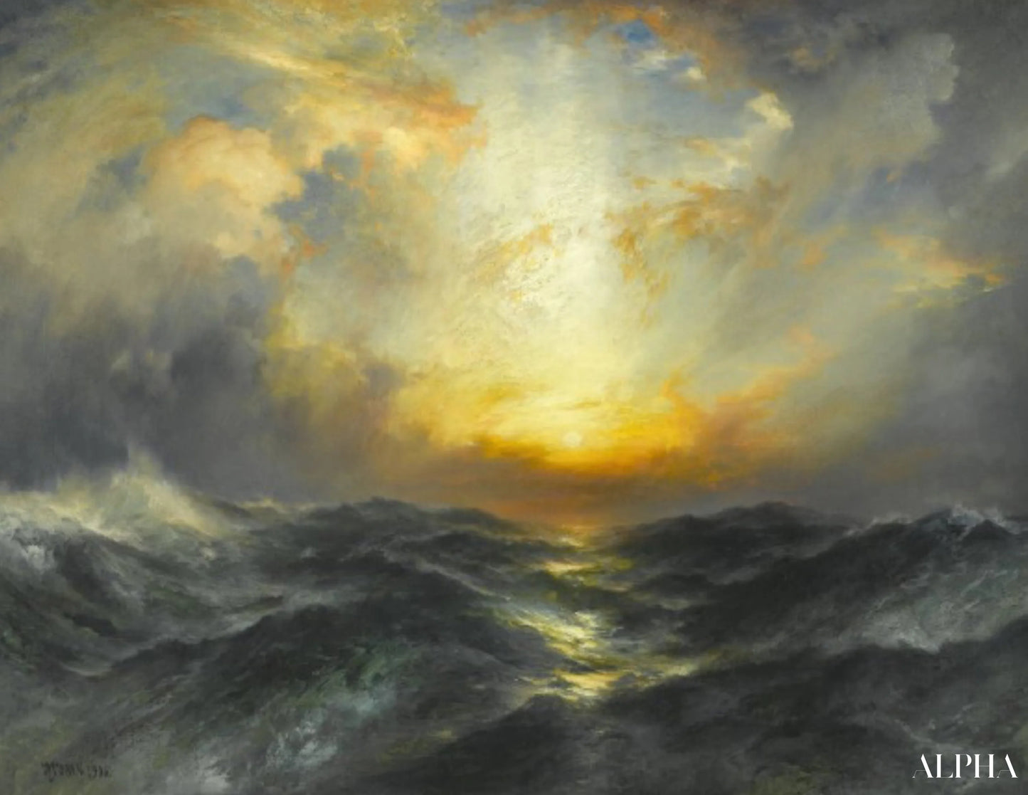 Sunset at Sea - Thomas Moran - High-end reproductions of paintings and artworks