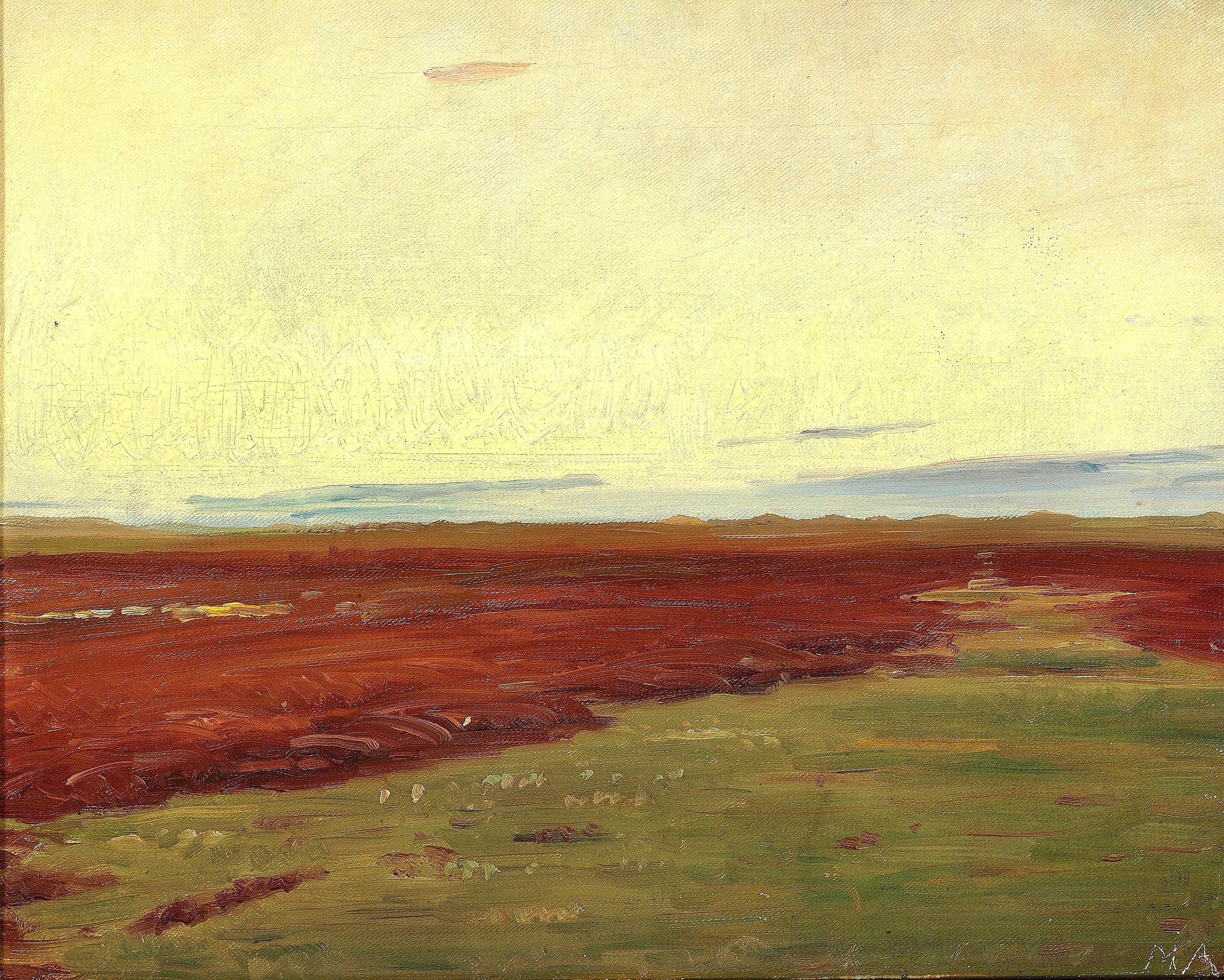 Coucher de soleil sur Brovandene, à Skagen. - Michael Peter Ancher image 1 copie de tableau peinte à la main