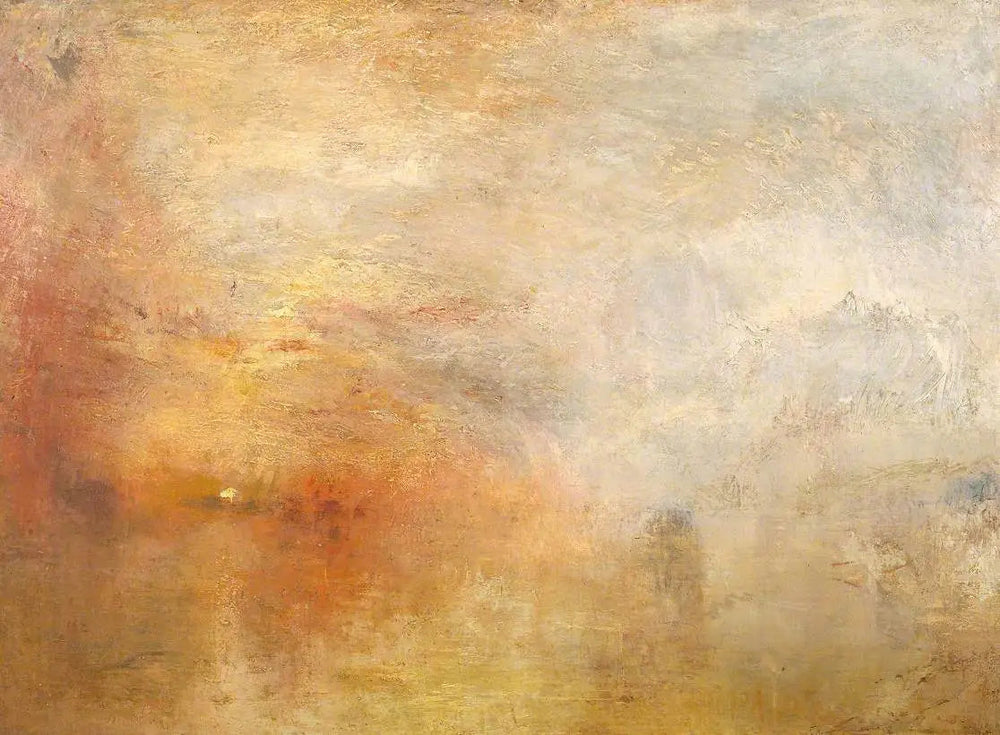 Coucher de soleil sur un lac - J. M. W. Turner image 1 reproduction artisanale de tableau