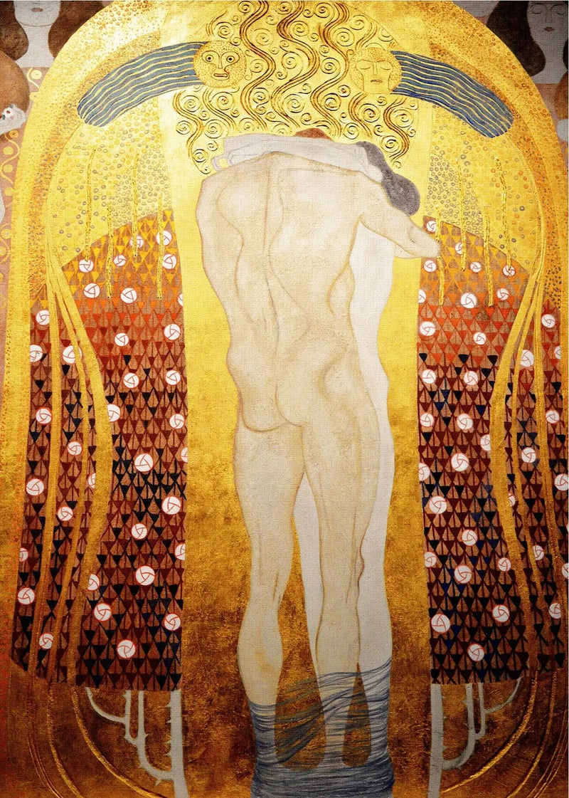 คู่รักที่โอบกอด (Frise Beethoven) - Gustav Klimt