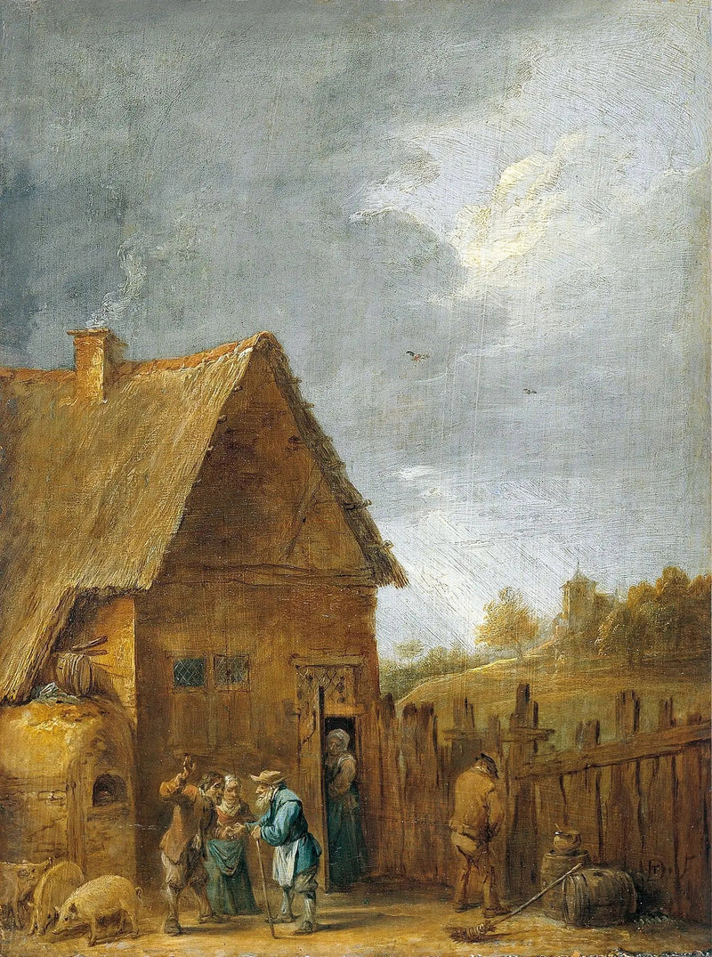ลานบ้านของบ้านชาวนา - David Teniers le Jeune