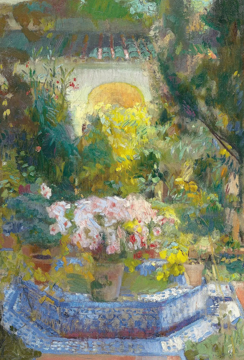 Reproduction du tableau « Cour de la Casa Sorolla - Joaquín Sorolla » par Alpha Reproduction en peinture à l’huile