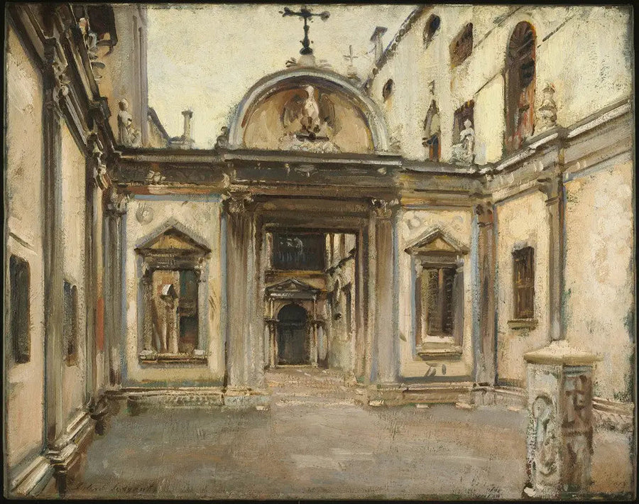 Cour de la Scuola Grande di San Giovanni Evangelista, Venise, Italie. - John Singer Sargent image 1 copie de tableau peinte à la main