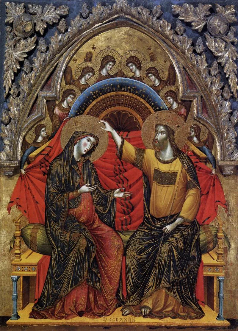 Couronnement de Marie - Paolo Veneziano image 1 reproduction de peinture à l’huile