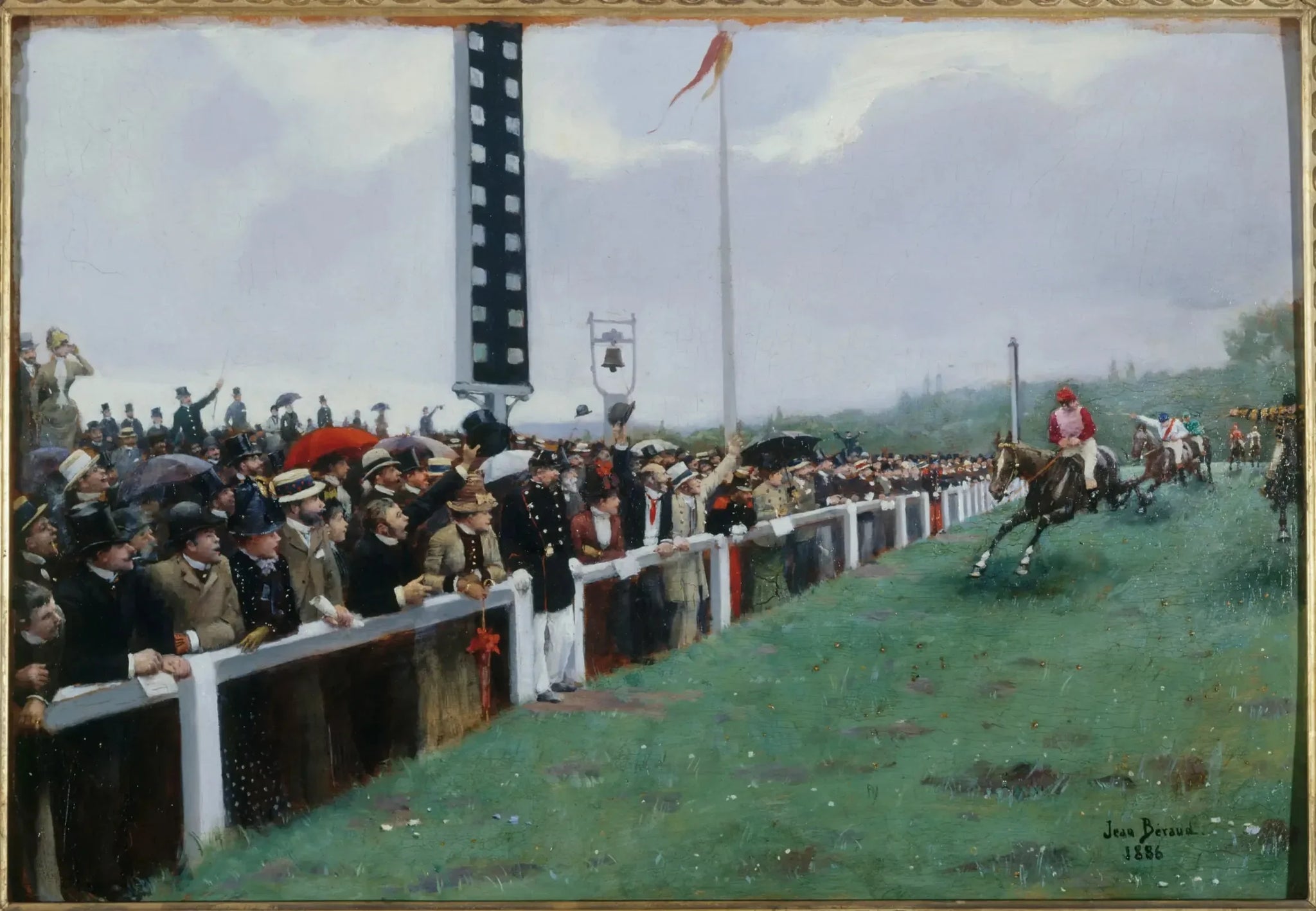 Cours à Longchamp ; l'arrivée au poteau - Jean Béraud image 1 copie de tableau peinte à la main
