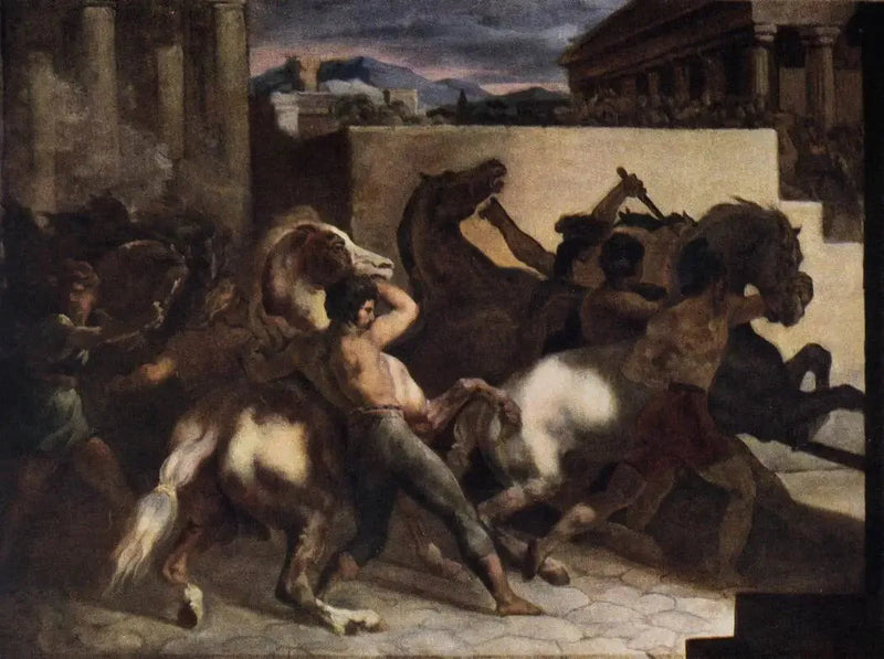 การแข่งขันม้าอิสระ: La Mossa - Théodore Géricault