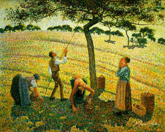 Cueillette des pommes à Eragny-sur-Epte - Camille Pissarro - Reproductions de tableaux et peintures haut de gamme