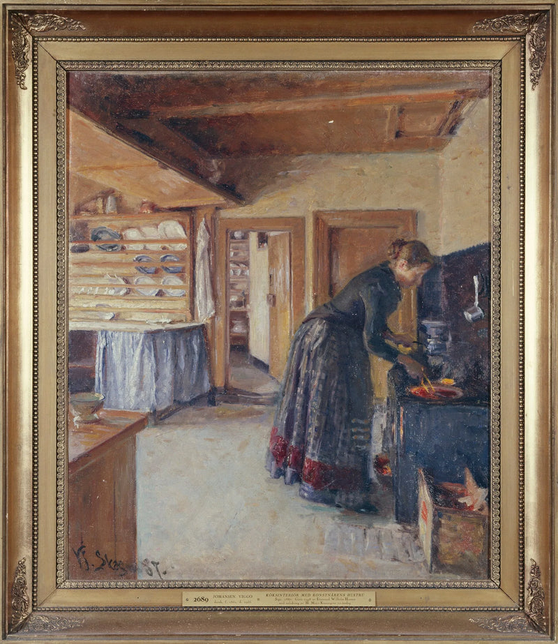 Cuisine, avec la femme de l'artiste - Viggo Johansen