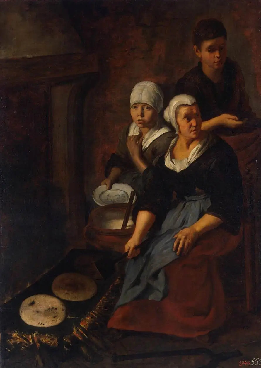 Cuisson de galettes plates - Bartolomé Esteban Murillo - Alpha Reproduction