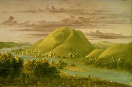 Curieuses falaises herbeuses, rivière Saint-Pierre - George Catlin image 1 tableau peint à l’huile sur toile