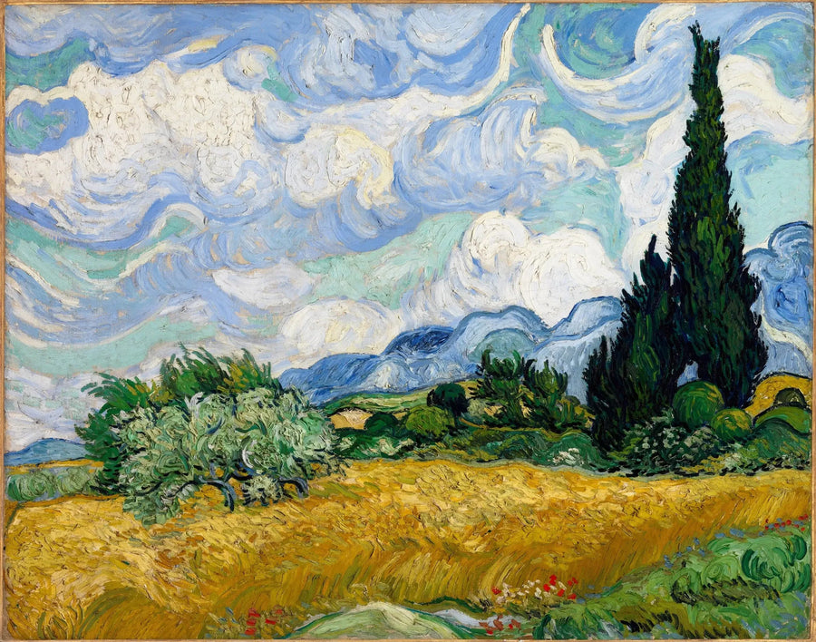 ต้นไซเปรสกับทุ่งข้าวสาลีสีทอง - Vincent van Gogh