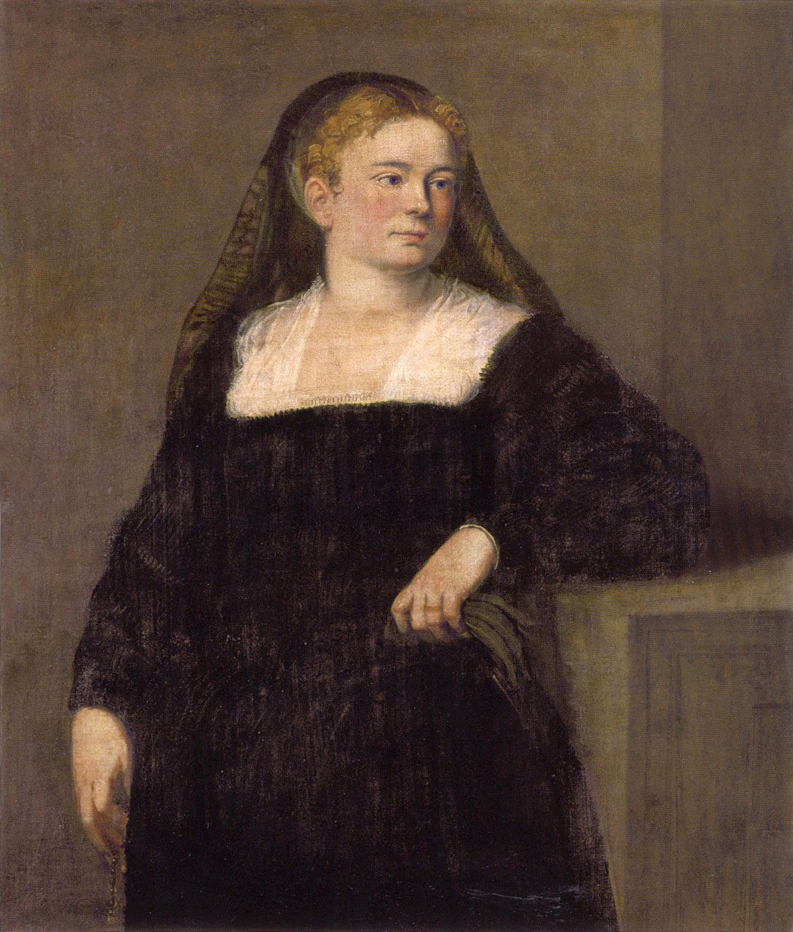 Dame en deuil - Jacopo Tintoretto image 1 copie peinte à la main à l’huile