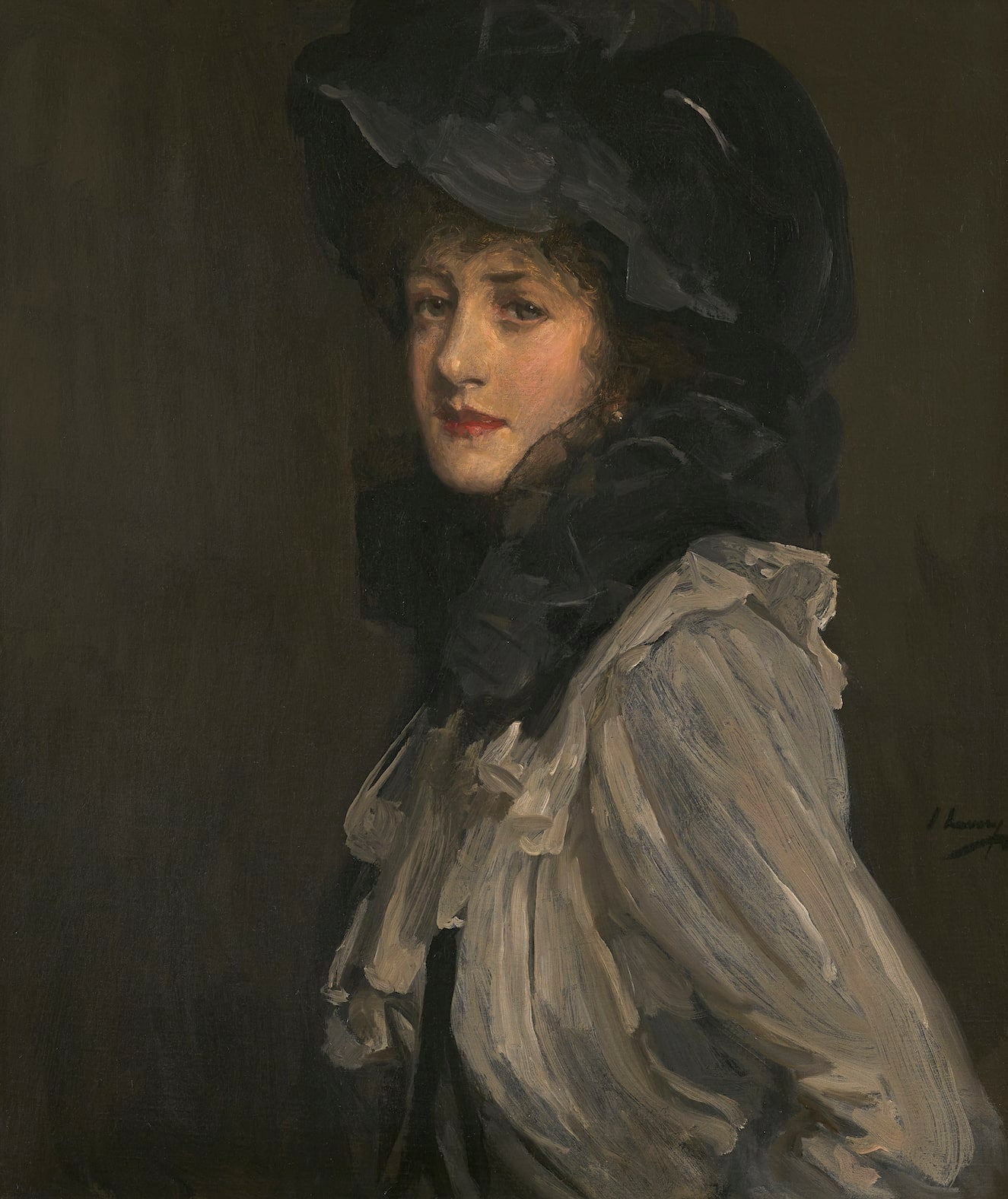 Dame en gris et noir - John Lavery image 1 reproduction d’œuvre d’art à l’huile