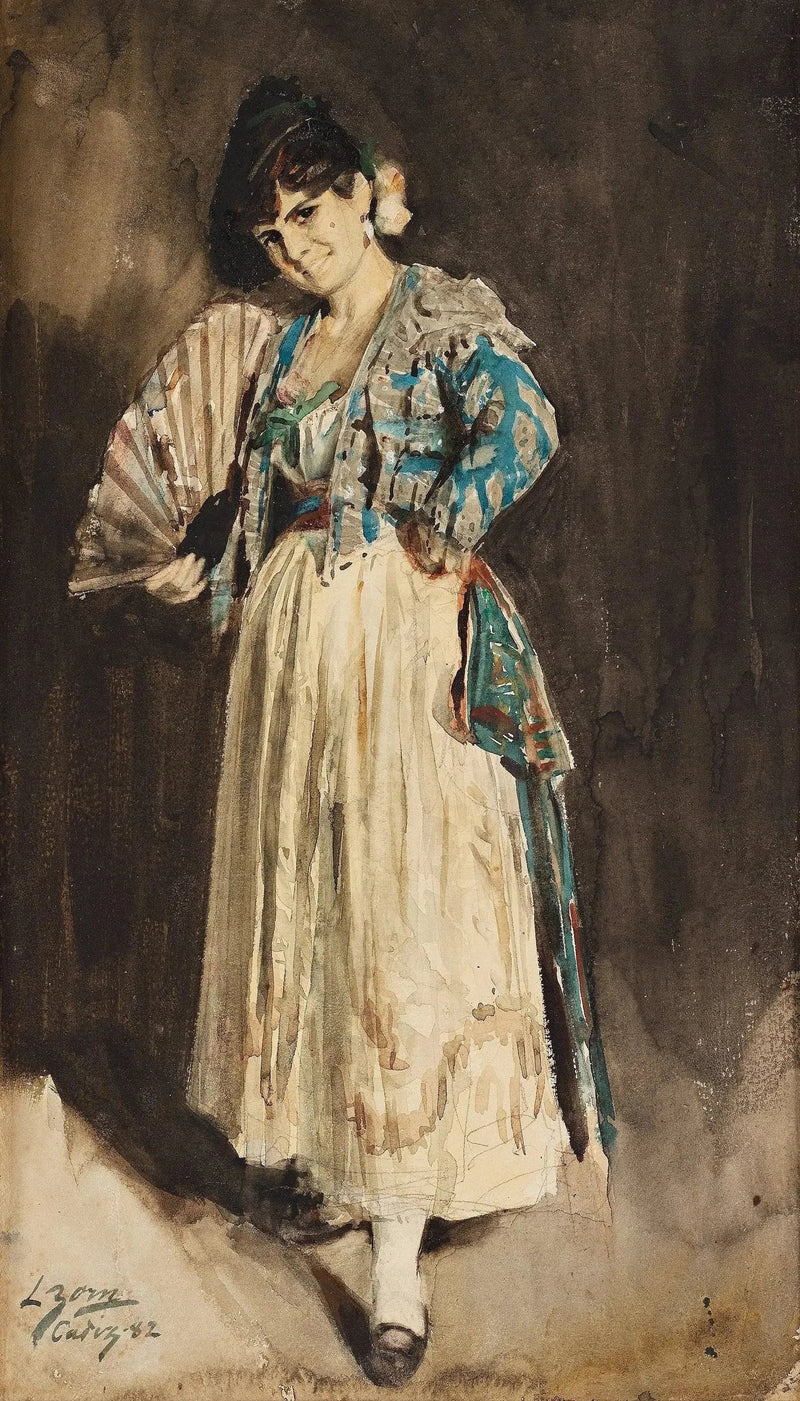 ผู้หญิงชาวสเปนใส่เบเรต์สีดำ - Anders Zorn